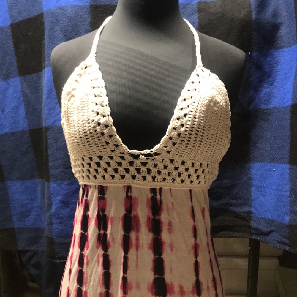 Crochet summer dress tie dye Med